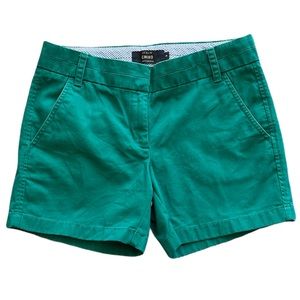 J.Crew JCREW 4” CHINO City-Fit 100% Cotton Chino KELLY GREEN Shorts size 0